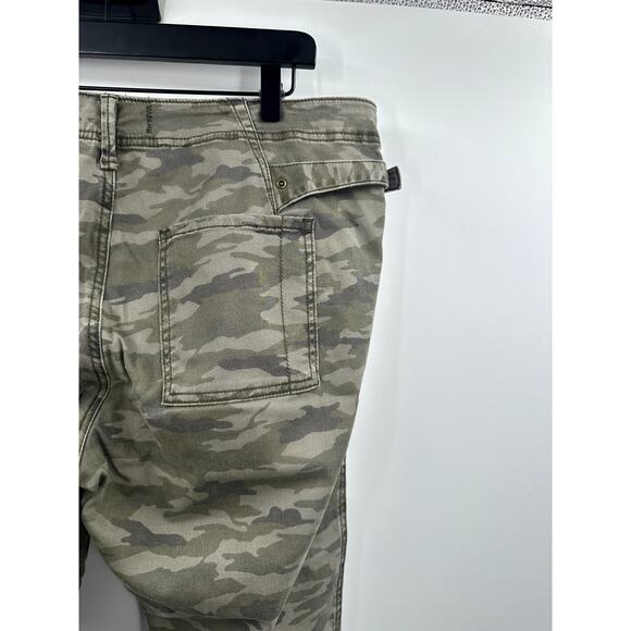 Hei Hei Anthropologie Jeans Camo Cargo Utility Pockets Slim Twill Khaki Denim 32 - Picture 8 of 10
